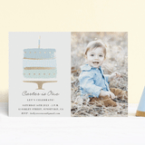 "Brushed Cake" - Children's Birthday Party Invitations in Sky by Oma N. Ramkhelawan - Front