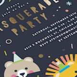 "animal masquerade" - Children's Birthday Party Invitations in Deep Sea by Anastasia Makarova - Detail