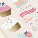 "Rainbow Sprinkles" - Children's Birthday Party Invitations in Cotton Candy by peetie design - Detail