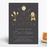 "Disney's Beauty And The Beast Be Our Guest" - Children's Birthday Party Invitations in Midnight by Erica Krystek - Front