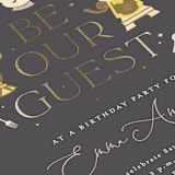 "Disney's Beauty And The Beast Be Our Guest" - Children's Birthday Party Invitations in Midnight by Erica Krystek - Detail
