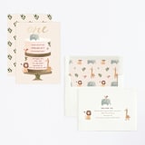 "Safari Cake" - Children's Birthday Party Invitations in Cream by Teju Reval - Assembled