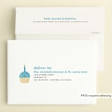 "One Cupcake" - Children's Birthday Party Invitations in Bluebird by mo kelley - FREE Recipient Addressing
