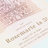"princess fairytale castle" - Children's Birthday Party Invitations in Carnation by Phrosné Barwood - Detail