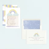 "In the Clouds" - Children's Birthday Party Invitations in Marshmallow by Robert and Stella - Assembled