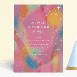 "Galaxy Rainbow" - Children's Birthday Party Invitations in Candy by Katie Zimpel - Front