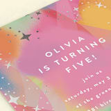 "Galaxy Rainbow" - Children's Birthday Party Invitations in Candy by Katie Zimpel - Detail