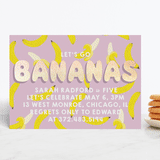 "Go Bananas" - Children's Birthday Party Invitations in Mixed Berry by Baumbirdy - Front