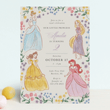 "Disney Princess Garden Party" - Children's Birthday Party Invitations in Buttercream by Cass Loh - Front