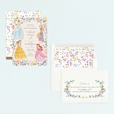 "Disney Princess Garden Party" - Children's Birthday Party Invitations in Buttercream by Cass Loh - Assembled