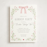 "Dainty Garden" - Children's Birthday Party Invitations in Blush by Paper Raven Co. - Front