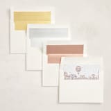 "Storybook Safari" - Children's Birthday Party Invitations in Cotton by Jenna Holcomb - Envelope Liner Options
