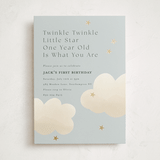 "Twinkle Twinkle" - Children's Birthday Party Invitations in Sky by Joyce Pinheiro - Front