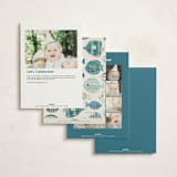 "Birthday Fish" - Children's Birthday Party Invitations in Sand by Sarah Knight - Back of Card Options