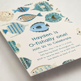 "Birthday Fish" - Children's Birthday Party Invitations in Sand by Sarah Knight - Detail