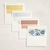"Birthday Fish" - Children's Birthday Party Invitations in Sand by Sarah Knight - Envelope Liner Options