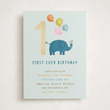 "First Ever Birthday" - Children's Birthday Party Invitations in Mint by Teju Reval - Front