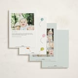 "First Ever Birthday" - Children's Birthday Party Invitations in Mint by Teju Reval - Back of Card Options
