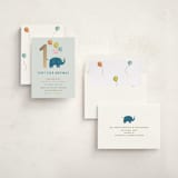 "First Ever Birthday" - Children's Birthday Party Invitations in Mint by Teju Reval - Assembled
