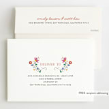 "Folk Florals" - Children's Birthday Party Invitations in Navy by Amber Barkley - FREE Recipient Addressing