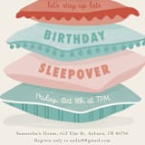 "Pillow Stack" - Children's Birthday Party Invitations in Candy by Dawn Pope - Detail