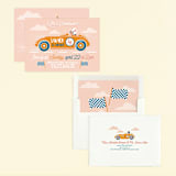 "Speed time" - Children's Birthday Party Invitations in Blush by Igor - Assembled