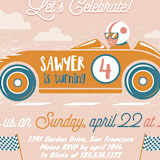 "Speed time" - Children's Birthday Party Invitations in Blush by Igor - Detail