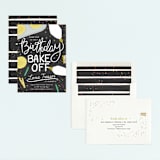 "Birthday Bake Off" - Children's Birthday Party Invitations in Chalkboard by Shiny Penny Studio - Assembled