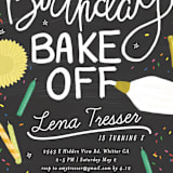"Birthday Bake Off" - Children's Birthday Party Invitations in Chalkboard by Shiny Penny Studio - Detail