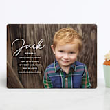 "Birthday Script" - Children's Birthday Party Invitations in Snow by Kasia Labocki - Front