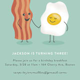 "Egg-cellent friend" - Children's Birthday Party Invitations in Aquamarine by Jana Volfova - Detail