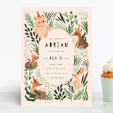 "Into The Wild" - Children's Birthday Party Invitations in Wood by Vivian Yiwing - Front