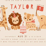 "It's a party" - Children's Birthday Party Invitations in Poppy by Vivian Yiwing - Detail