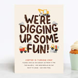 "Digging" - Children's Birthday Party Invitations in Dirt by Megan Cash - Front