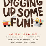 "Digging" - Children's Birthday Party Invitations in Dirt by Megan Cash - Detail