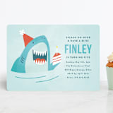 "shark splash" - Children's Birthday Party Invitations in Ocean by Susan Asbill - Front