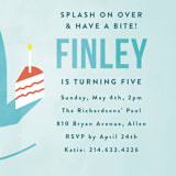 "shark splash" - Children's Birthday Party Invitations in Ocean by Susan Asbill - Detail