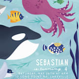 "Sea Party" - Children's Birthday Party Invitations in Ocean by Sabrin Deirani - Detail
