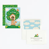 "Woodland Birthday" - Children's Birthday Party Invitations in Sky by Vivian Yiwing - Assembled
