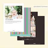 "Monsters" - Children's Birthday Party Invitations in Midnight by Morgan Kendall - Back of Card Options