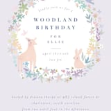 "Woodland" - Children's Birthday Party Invitations in Dusk by Lori Wemple - Detail