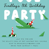 "Pool Party" - Children's Birthday Party Invitations in Fruit Punch by mo kelley - Detail