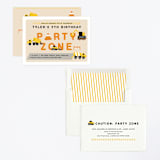 "party zone" - Children's Birthday Party Invitations in Lemon Drop by Nicole Senecal - Assembled