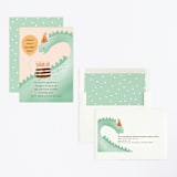 "bronto" - Children's Birthday Party Invitations in Avocado by chocomocacino - Assembled