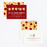 "It's A Pizza Party" - Children's Birthday Party Invitations in Tomato by Katie Zimpel - Assembled