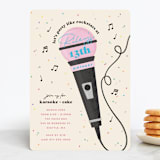 "Karaoke Time" - Children's Birthday Party Invitations in Electric Blue by Lisa McLean - Front