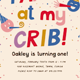 "my crib" - Children's Birthday Party Invitations in Rainbow by Jennifer Lew - Detail