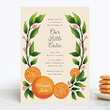 "Cutie" - Children's Birthday Party Invitations in Clementine by Megan Cash - Front