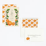 "Cutie" - Children's Birthday Party Invitations in Clementine by Megan Cash - Assembled
