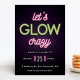 "Glow" - Children's Birthday Party Invitations in Lazer Green by Hudson meet Rose - Front